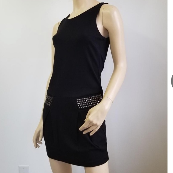 Massimo Dutti Black Studded Night Out Dress - Picture 2 of 10